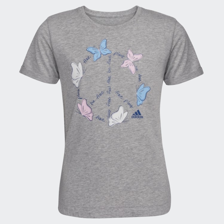 Camiseta Cinza Média Adidas Heather Roll Manga