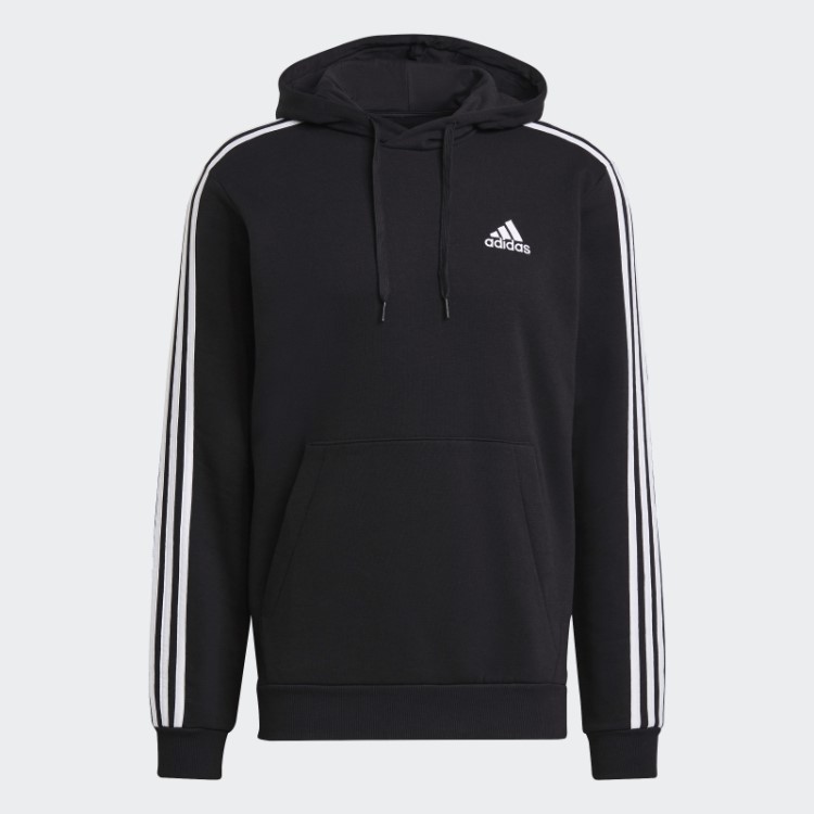 Adidas Essentials Moletom Branco Com As Três Listras Em Fleece