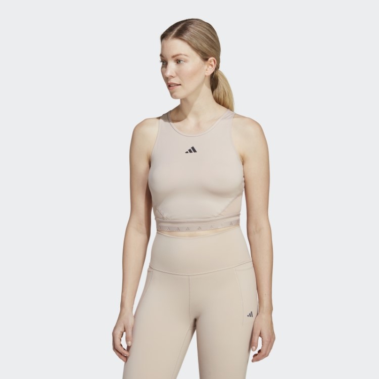 Regata Adidas Aeroready Hyperglam Crop Taupe