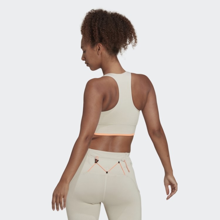 Sutiã De Lã Merino Sem Costura Adidas Running De Alumínio De Suporte Médio