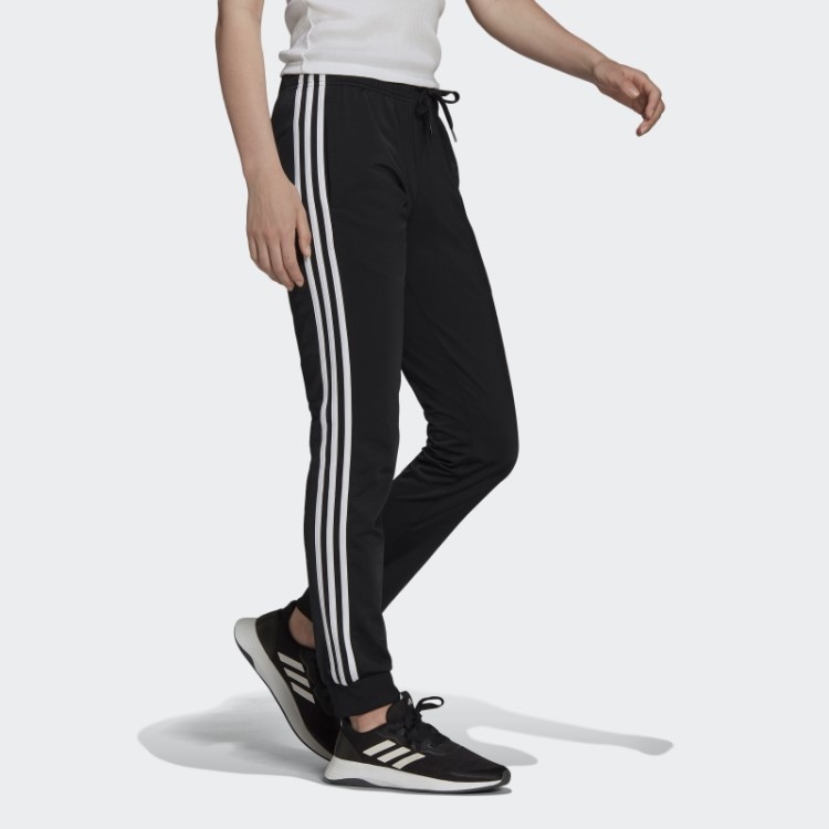 Calça Esportiva Adidas Black Primegreen Essentials Warm-up Com As Três Listras Afuniladas