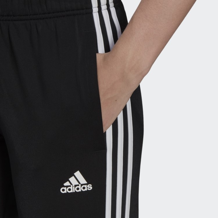 Calça Esportiva Adidas Black Primegreen Essentials Warm-up Com As Três Listras Afuniladas
