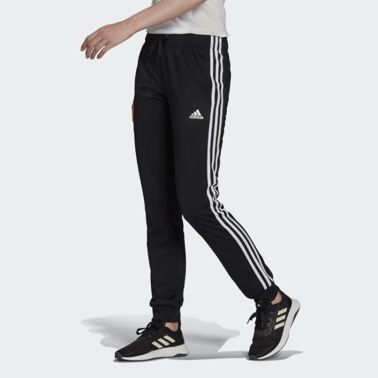 Calça De Treino Adidas Black Primegreen Essentials Warm-up Slim Cônica Com As Três Listras