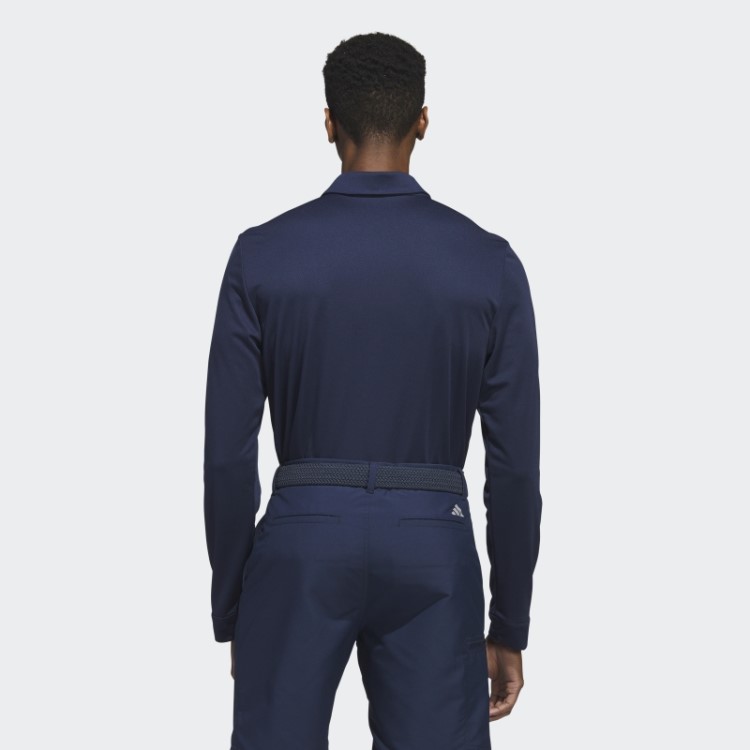 Camisa Polo Manga Longa Adidas Azul Marinho