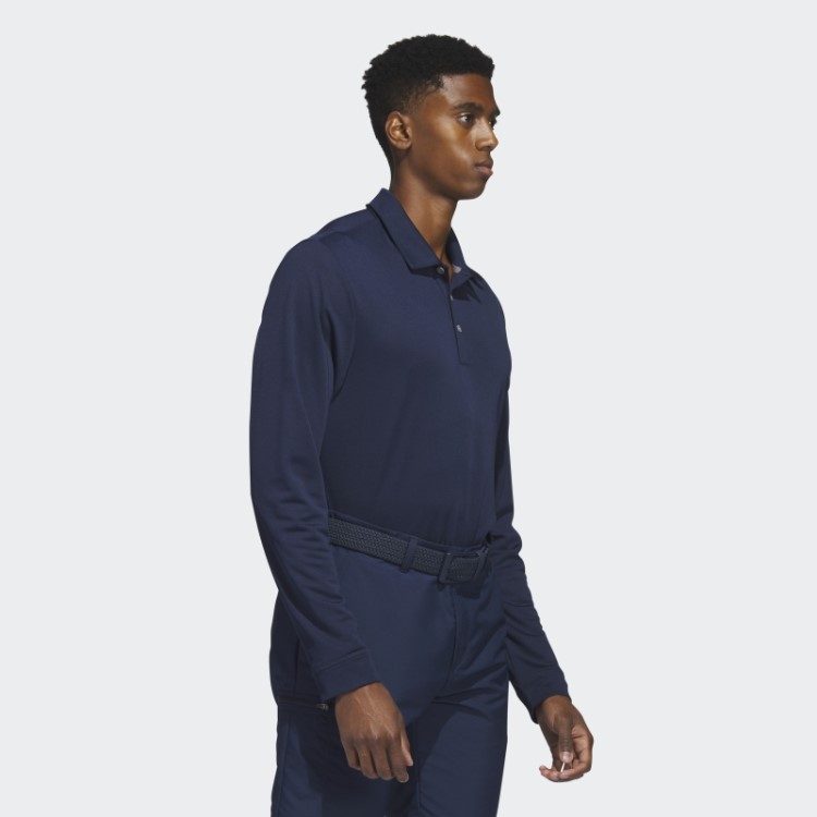 Camisa Polo Manga Longa Adidas Azul Marinho