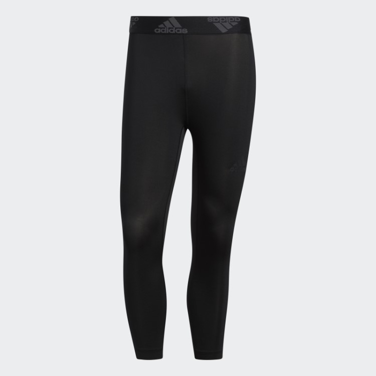 Meia-calça Adidas Techfit 3/4 Com As Três Listras Preta