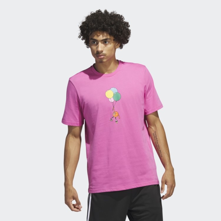 Camiseta Adidas Lil' Stripe Basquete Estampada Fúcsia