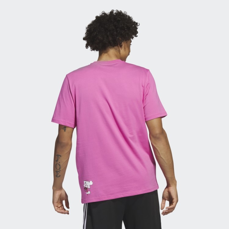 Camiseta Adidas Lil' Stripe Basquete Estampada Fúcsia