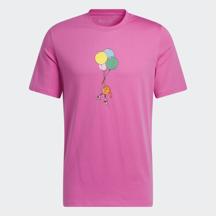 Camiseta Adidas Lil' Stripe Basquete Estampada Fúcsia