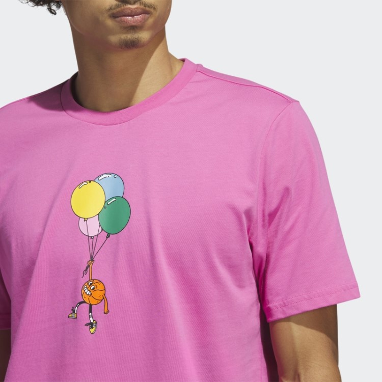 Camiseta Adidas Lil' Stripe Basquete Estampada Fúcsia