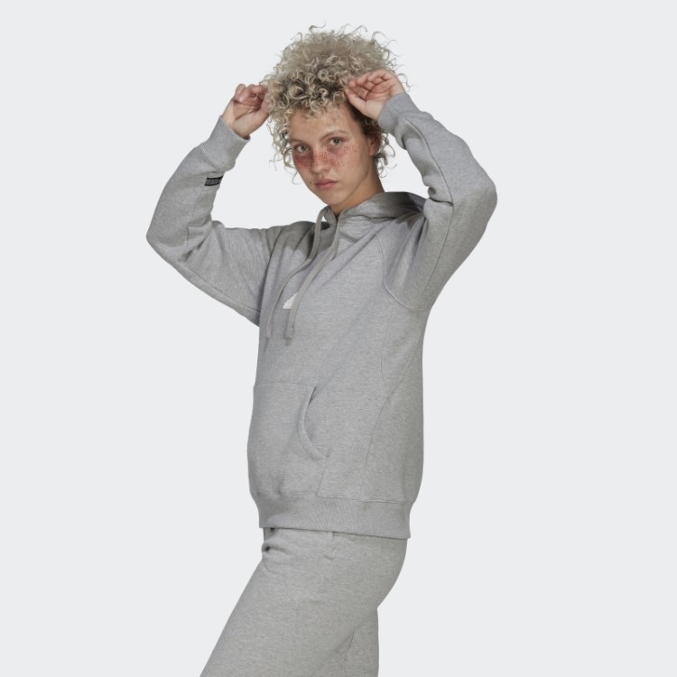 Moletom Oversized Com Capuz Cinza Médio Adidas