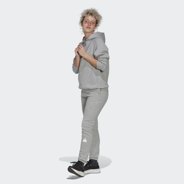 Moletom Oversized Com Capuz Cinza Médio Adidas