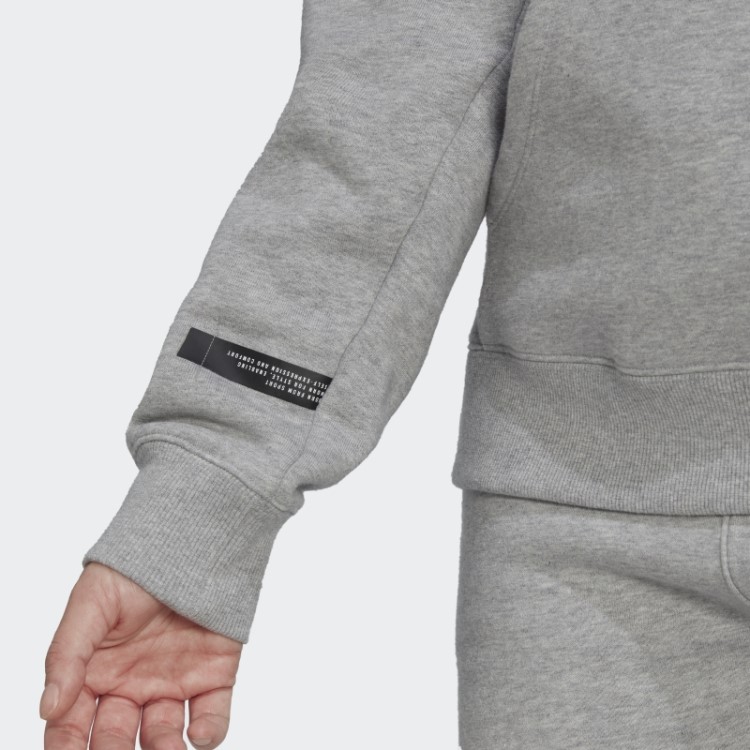 Moletom Com Capuz Oversized Cinza Médio Adidas