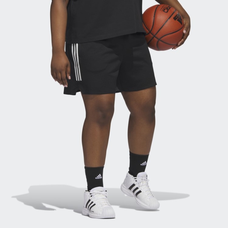 Bermuda De Basquete Preta Select Com As 3 Listras (tamanho Grande) Adidas