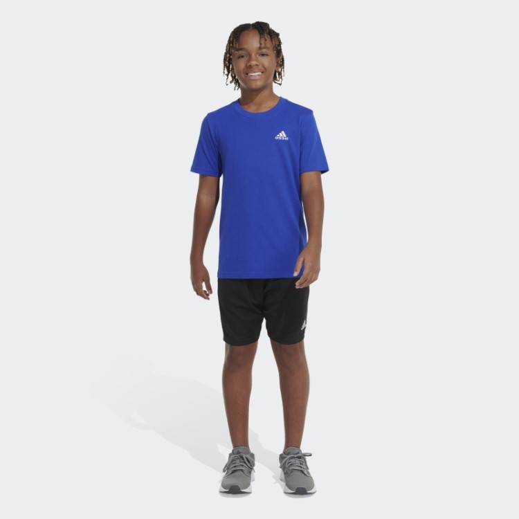 Camiseta Adidas Azul Essencial Com Logo Emb