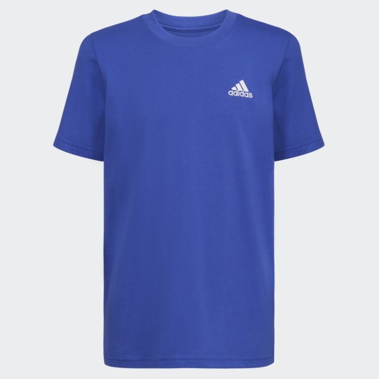 Camiseta Adidas Azul Essencial Com Logo Emb