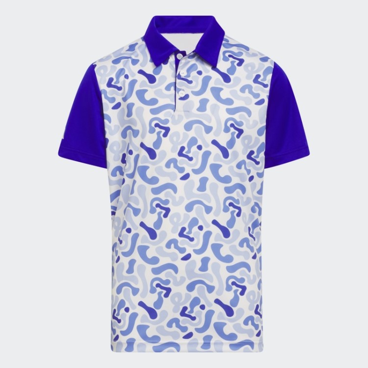 Camisa Polo Azul Adidas Com Estampa Camuflada