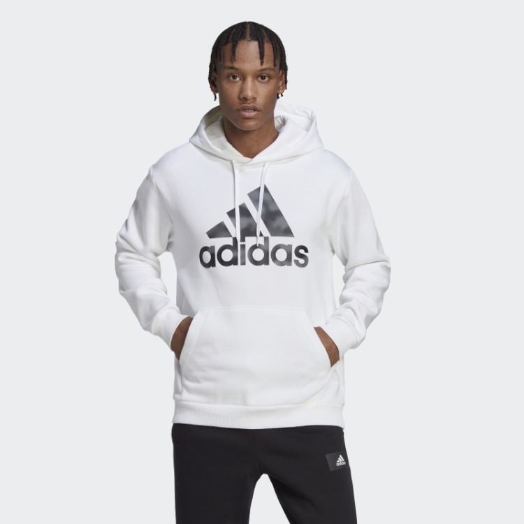Moletom French Terry Com Estampa Camuflada Adidas White Essentials
