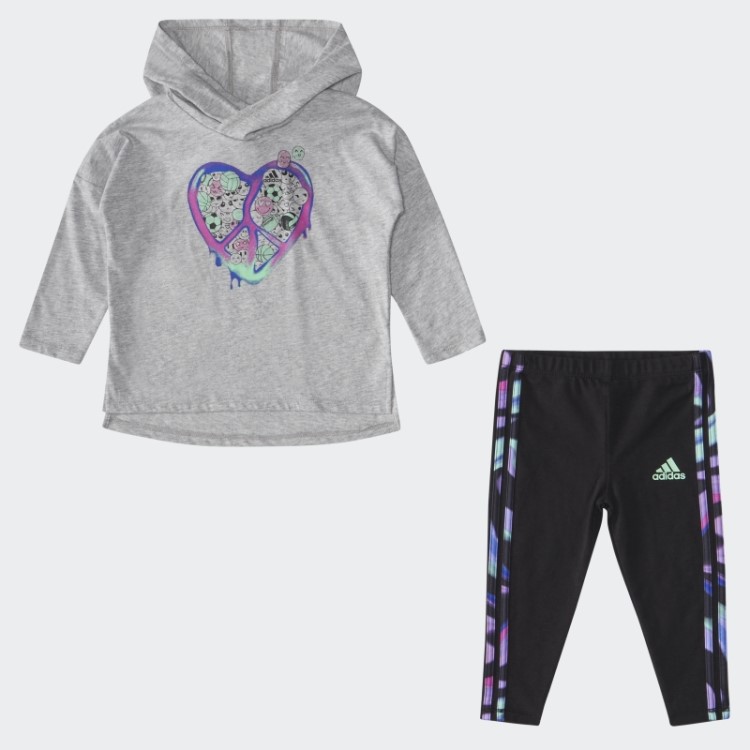 Moletom Com Capuz Ig Ls Conjunto Justo Urze Cinza Adidas