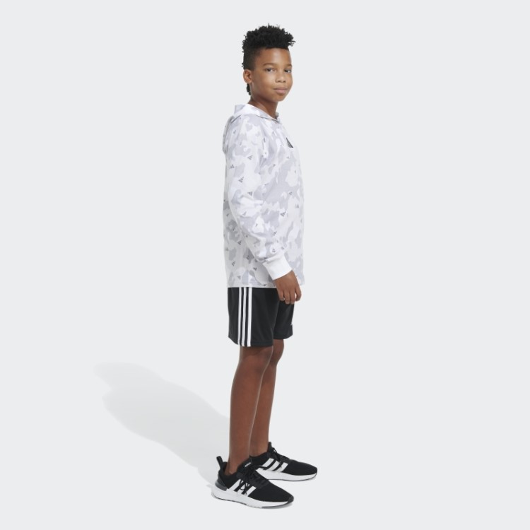 Camiseta Branca Com Capuz Adidas Ls Aop Camo