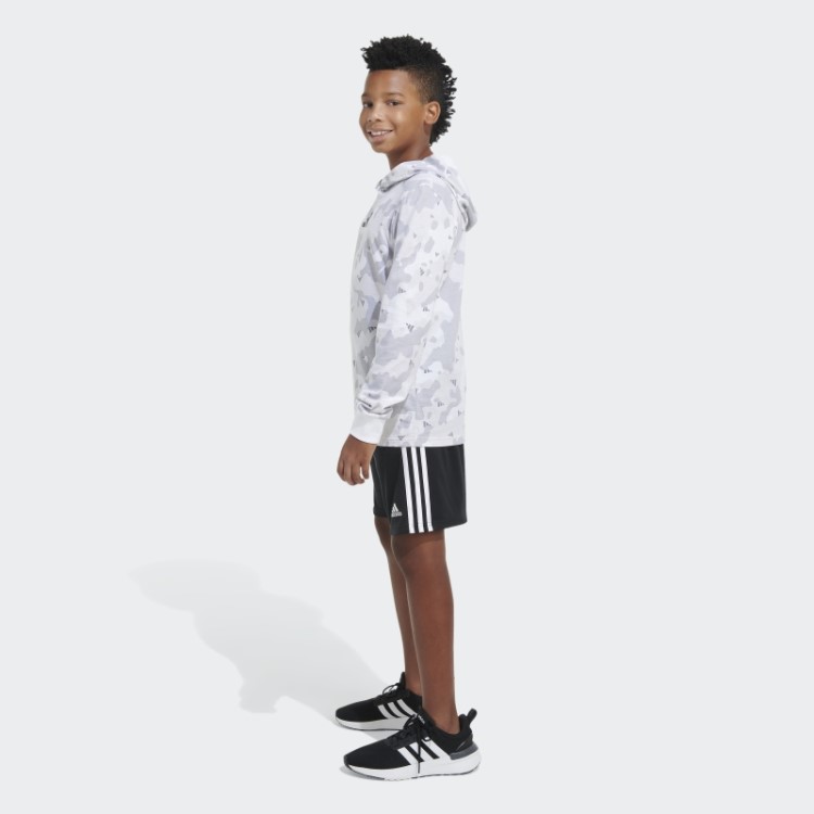 Camiseta Branca Com Capuz Adidas Ls Aop Camo