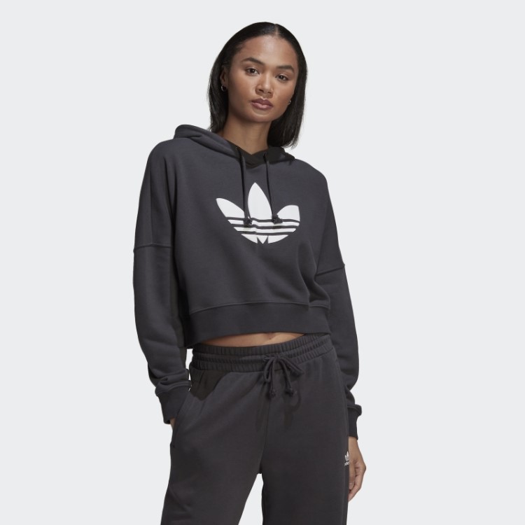 Moletom Cropped De Carbono Adidas