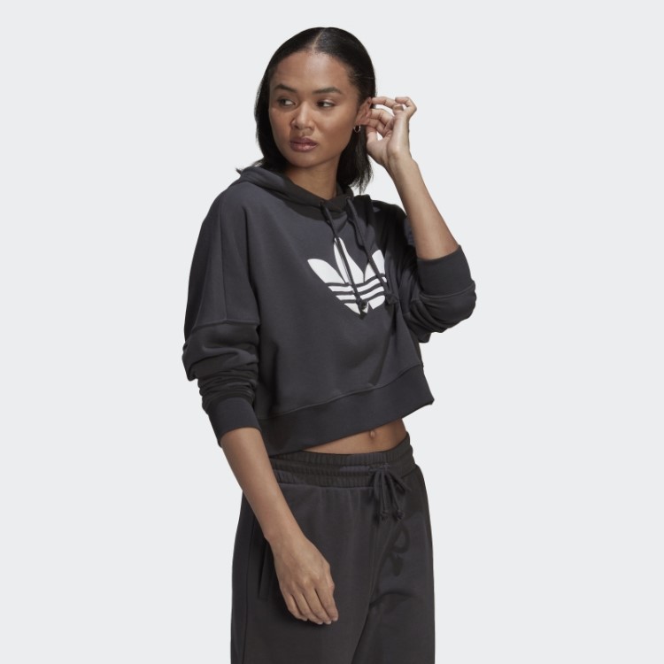Moletom Cropped De Carbono Adidas