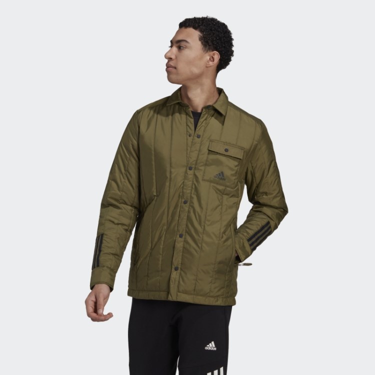 Adidas Itavic Camisa 3 Listras Lite Jaqueta Verde-oliva