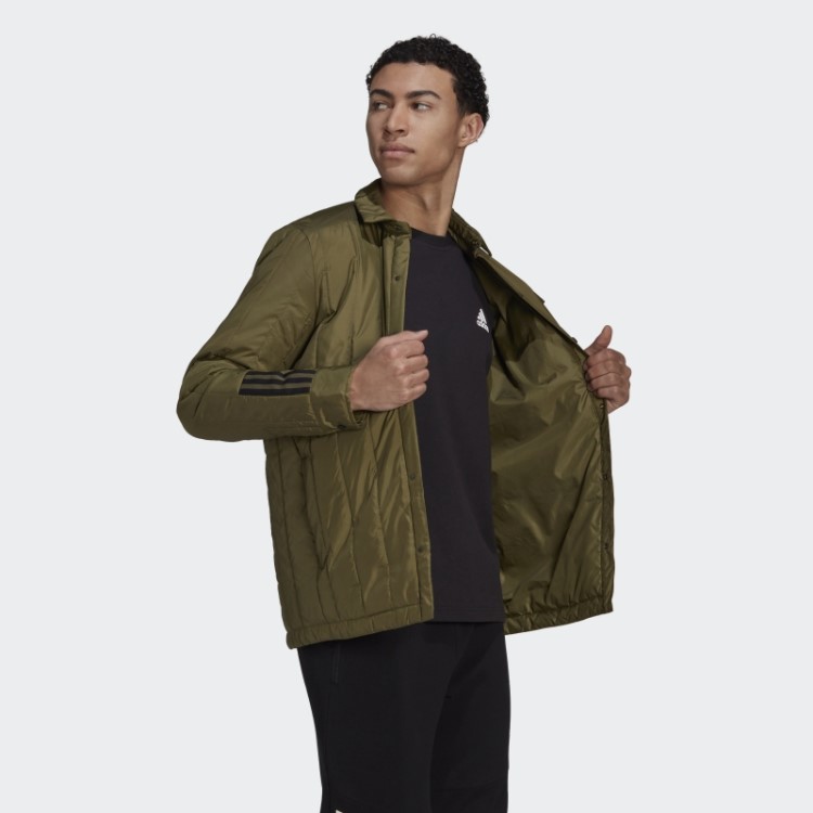 Adidas Itavic Camisa 3 Listras Lite Jaqueta Verde-oliva