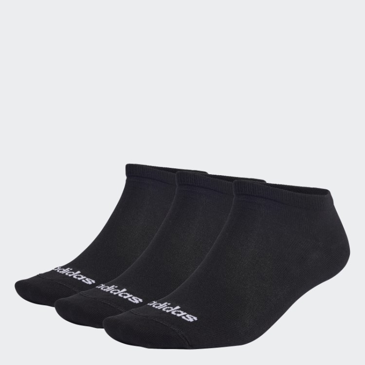 Meias Finas Lineares De Corte Baixo 3 Pares Preto Adidas