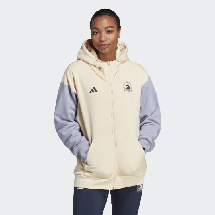 Adidas Sand Boston Marathon 2023 Feito Com A Natureza Moletom De Corrida Com Zíper Completo
