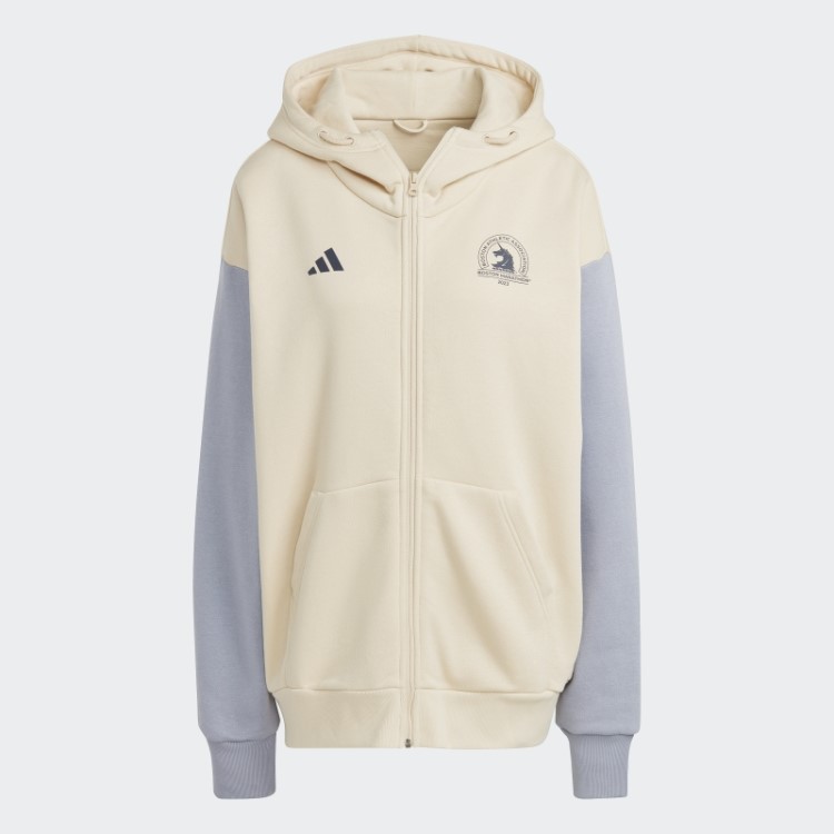 Adidas Sand Boston Marathon 2023 Feito Com A Natureza Moletom De Corrida Com Zíper Completo