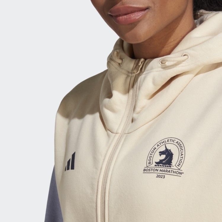 Adidas Sand Boston Marathon 2023 Feito Com A Natureza Moletom De Corrida Com Zíper Completo