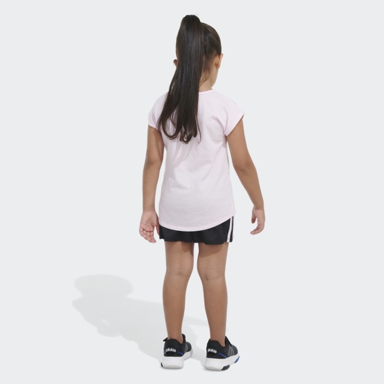 Conjunto Curto De Malha Com Estampa Rosa Adidas