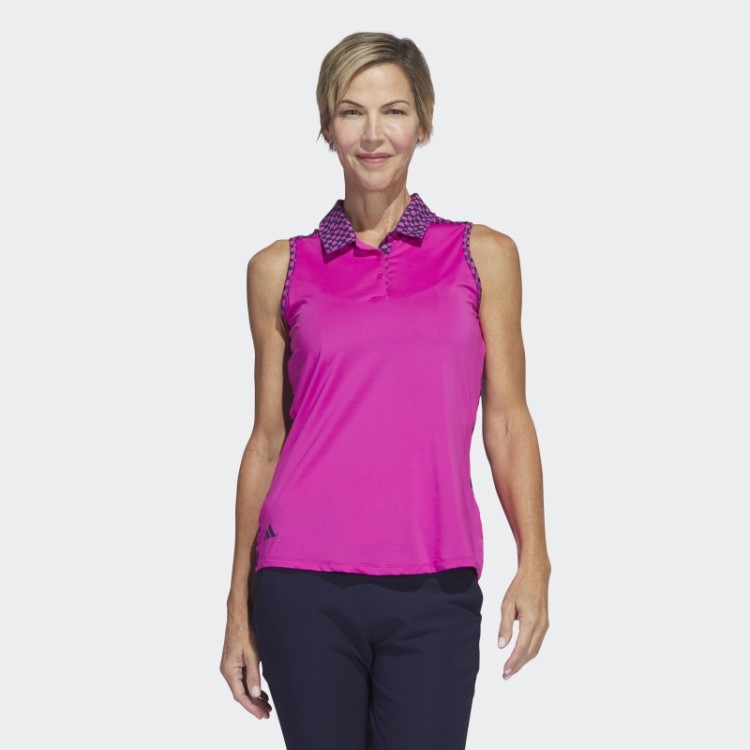 Fuchsia Ultimate365 Camisa Polo De Golfe Sem Mangas Adidas