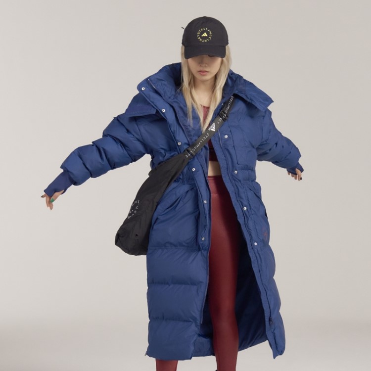 Adidas By Stella Mccartney Jaqueta De Inverno Longa Acolchoada Moda Mistério Azul