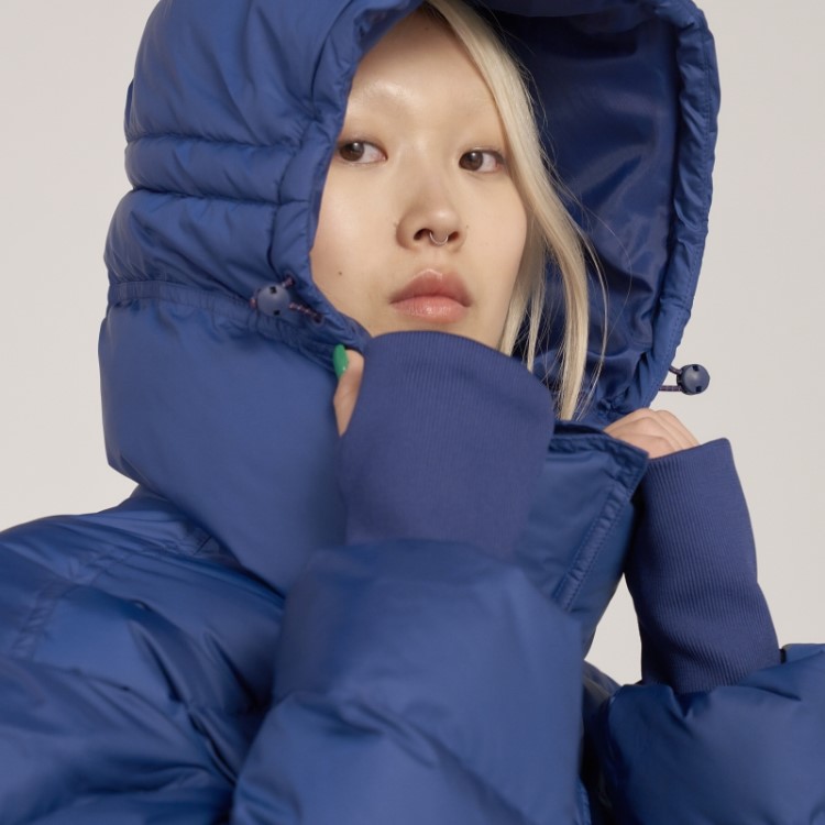 Adidas By Stella Mccartney Jaqueta De Inverno Longa Acolchoada Moda Mistério Azul
