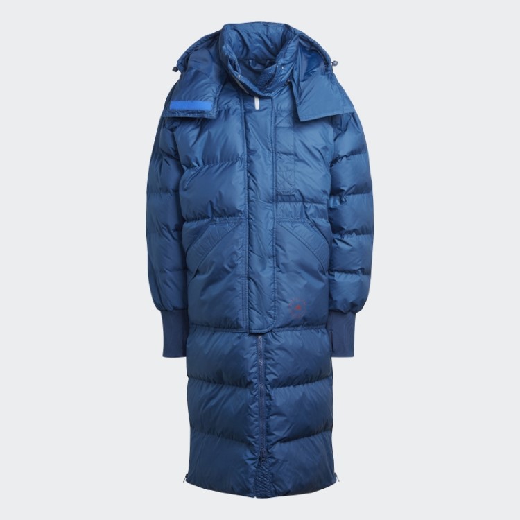 Adidas By Stella Mccartney Jaqueta De Inverno Longa Acolchoada Moda Mistério Azul