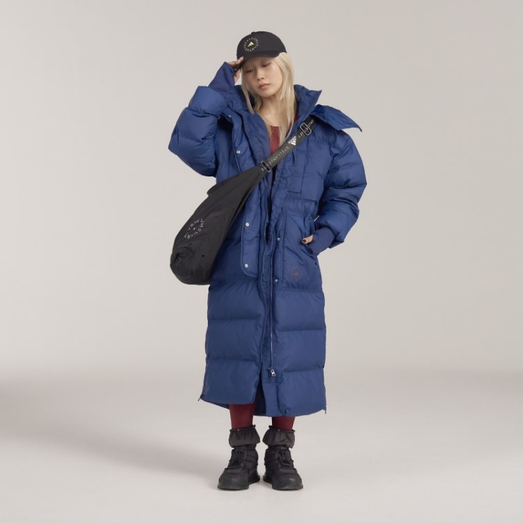 Adidas By Stella Mccartney Jaqueta De Inverno Longa Acolchoada Moda Mistério Azul