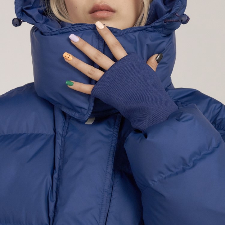 Adidas By Stella Mccartney Jaqueta De Inverno Longa Acolchoada Moda Mistério Azul