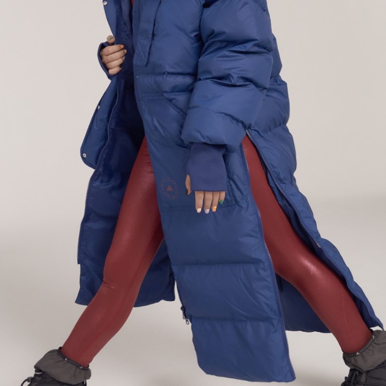 Adidas By Stella Mccartney Jaqueta De Inverno Longa Acolchoada Moda Mistério Azul