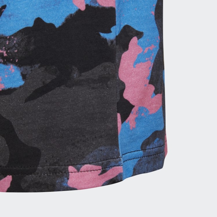 Camiseta Camuflada Azul Com Estampa Allover Da Adidas