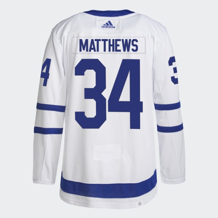 Maple Leafs Matthews Away Camisa Branca Autêntica Adidas
