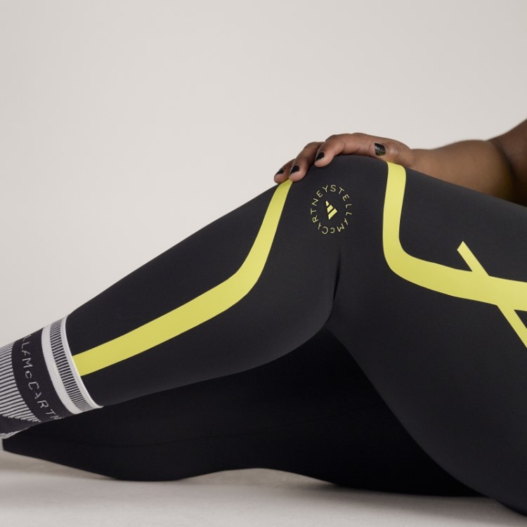 Leggings De Corrida Adidas By Stella Mccartney Truepace - Moda Plus Size Preta