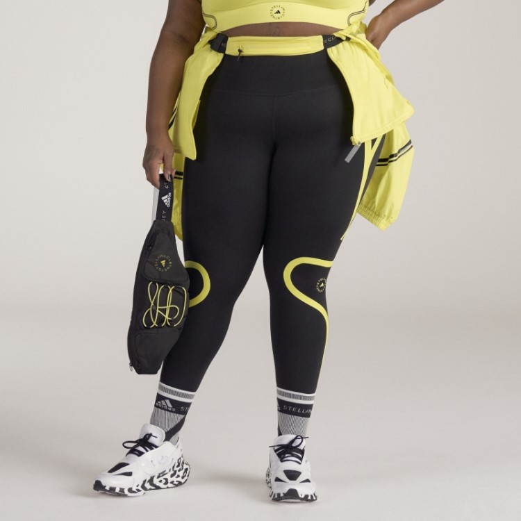Leggings De Corrida Adidas By Stella Mccartney Truepace - Moda Plus Size Preta