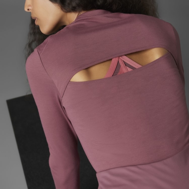 Camiseta De Manga Longa Para Yoga Adidas Authentic Balance Bordô