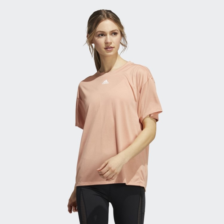 Camiseta Adidas Training 3 Listras Aeroready Com Blush Ambiente