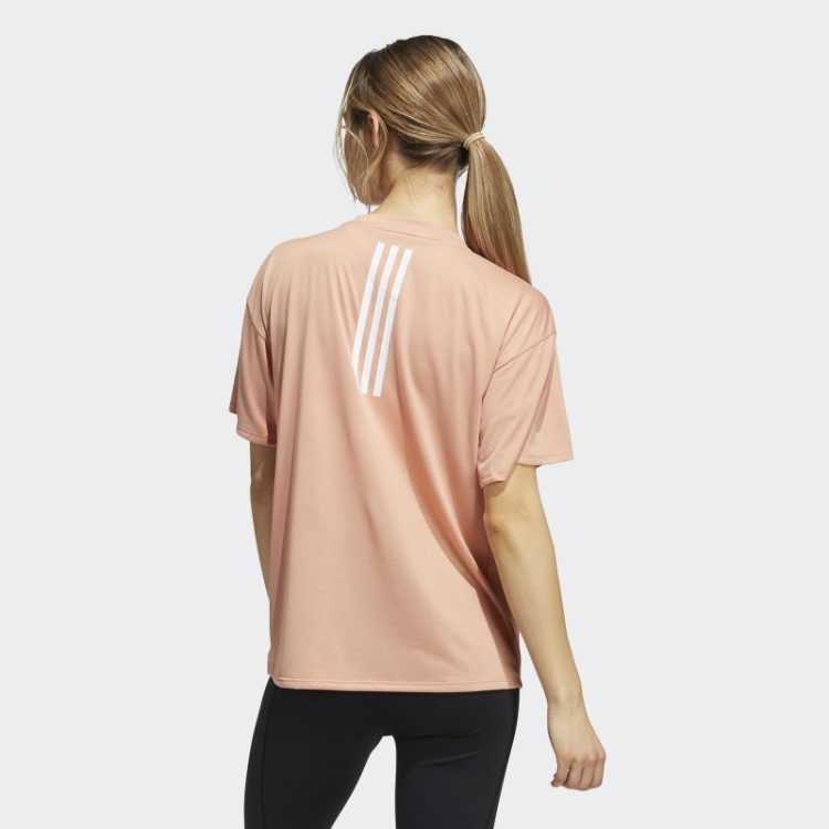 Camiseta Adidas Training 3 Listras Aeroready Com Blush Ambiente