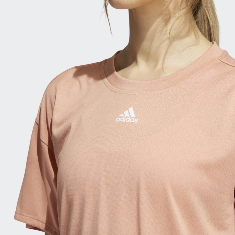 Camiseta Adidas Training 3 Listras Aeroready Com Blush Ambiente