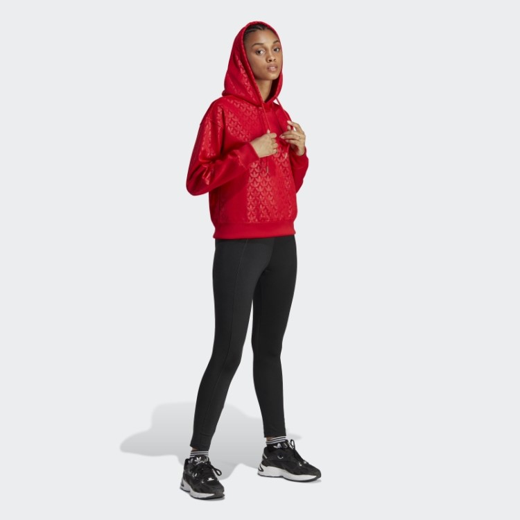 Moletom Com Logo Vermelho Adidas